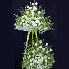 White Roses and lilies 2 tiers